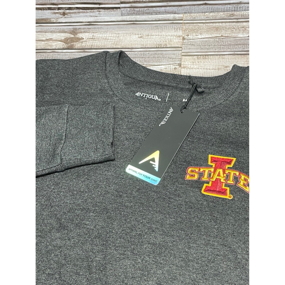 Antigua Iowa State Crewneck Sweatshirt Pullover Embroidered Logo Gray‎ Medium